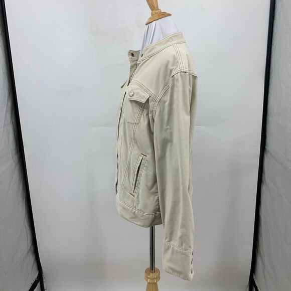 Gap Stretch Corduroy Jacket Womens XL Extra Large Ivory Button Up Chest Pockets - Picture 5 of 15
